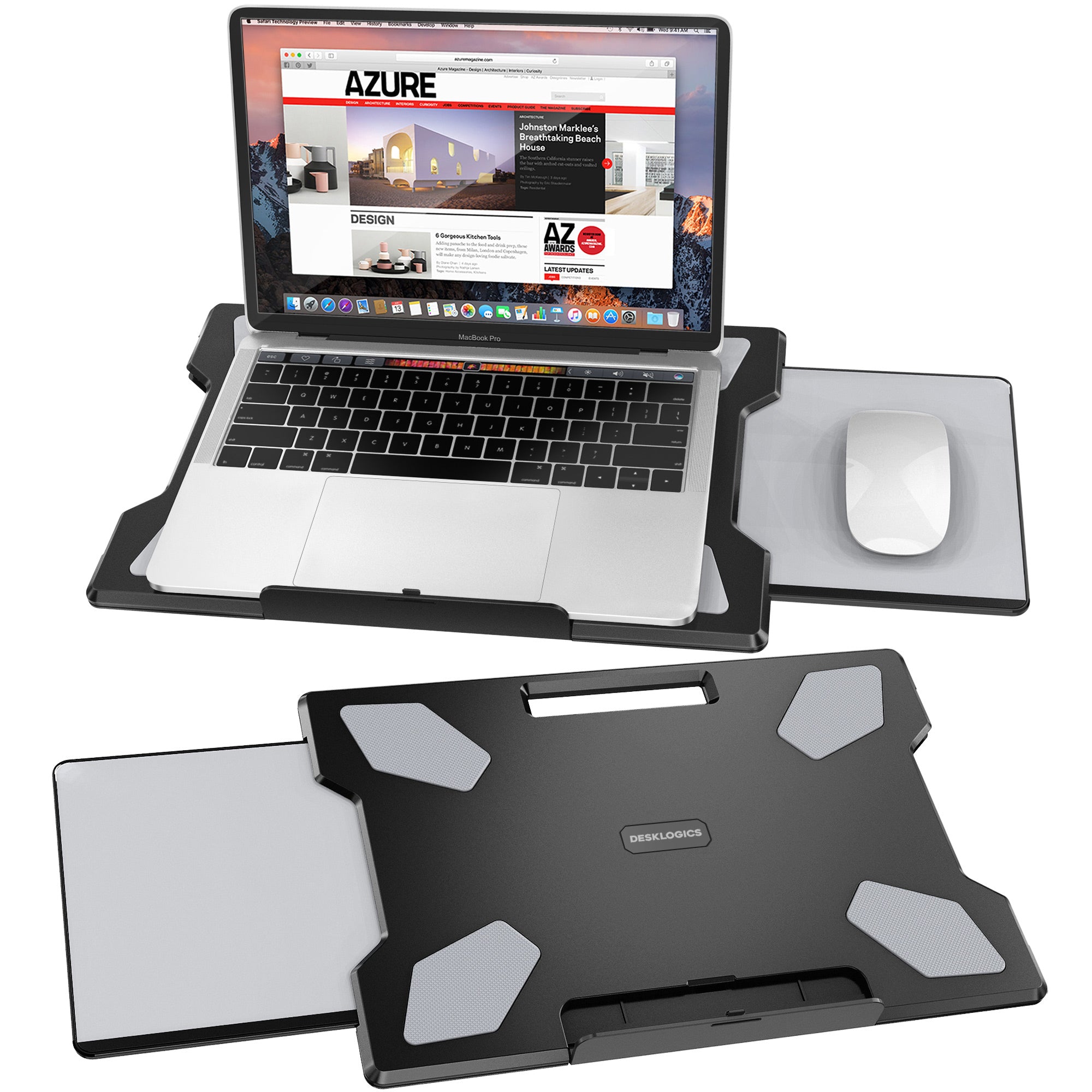 Lap Desk Fits 17 Inches Laptops, 2 in 1 Laptop Desk for Bed, Laptop