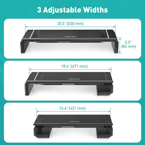 Dual Monitor Stand Riser with Drawer phone stand MS-3