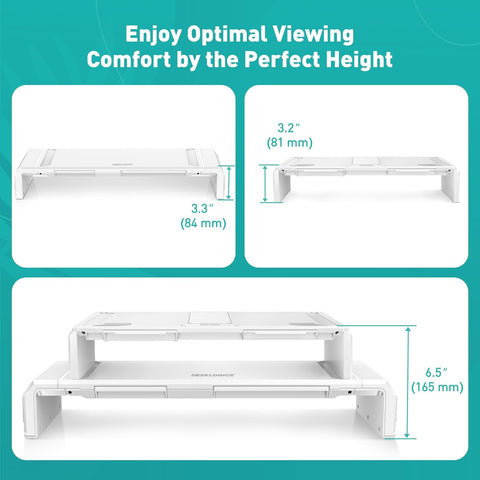 Dual Monitor Stand Riser with Drawer phone stand MS-3