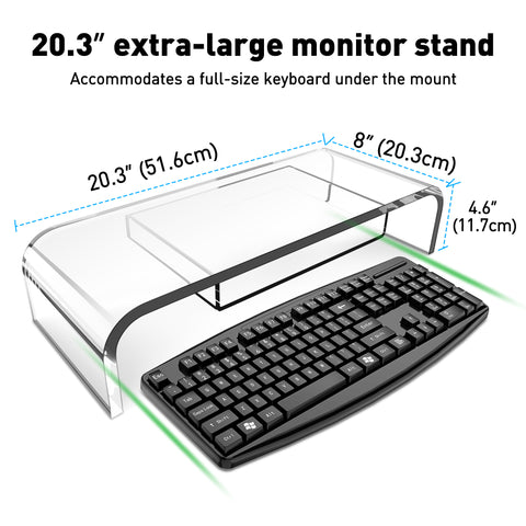 Acrylic Monitor Stand Riser with Storage MS-2